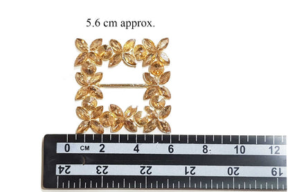 Square Shape Glass Stones work Fancy Metal Buckles