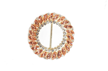 Round Glass Stones work Fancy Buckles