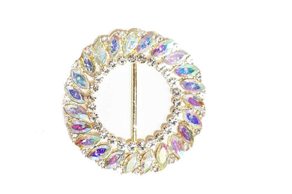 Round Glass Stones work Fancy Buckles