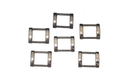 Metallic Grey Color Rectangle Belt Buckles 6 Pcs