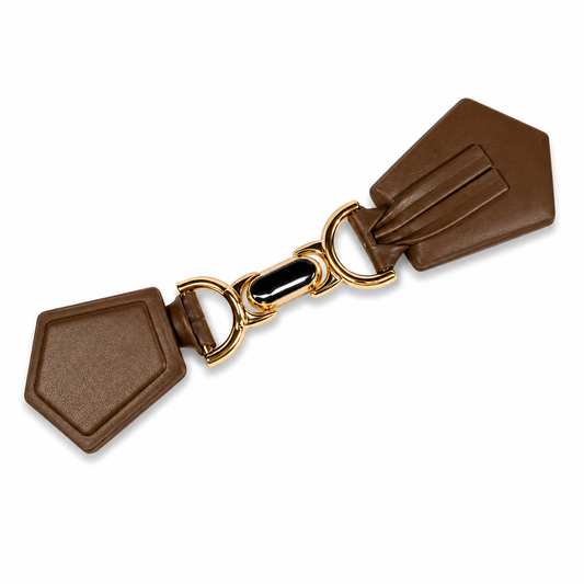Premium Brown Leather Strap Buckle Connector