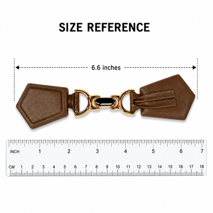 Premium Brown Leather Strap Buckle Connector