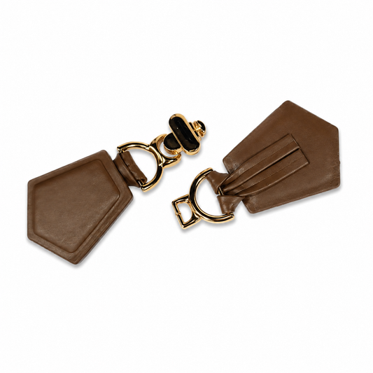 Premium Brown Leather Strap Buckle Connector