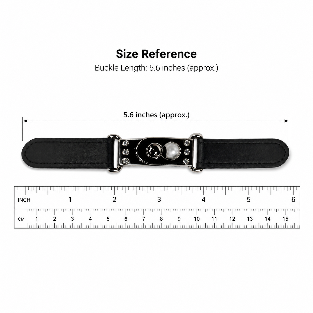 Premium Black Leather Strap Buckle Connector