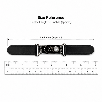 Premium Black Leather Strap Buckle Connector