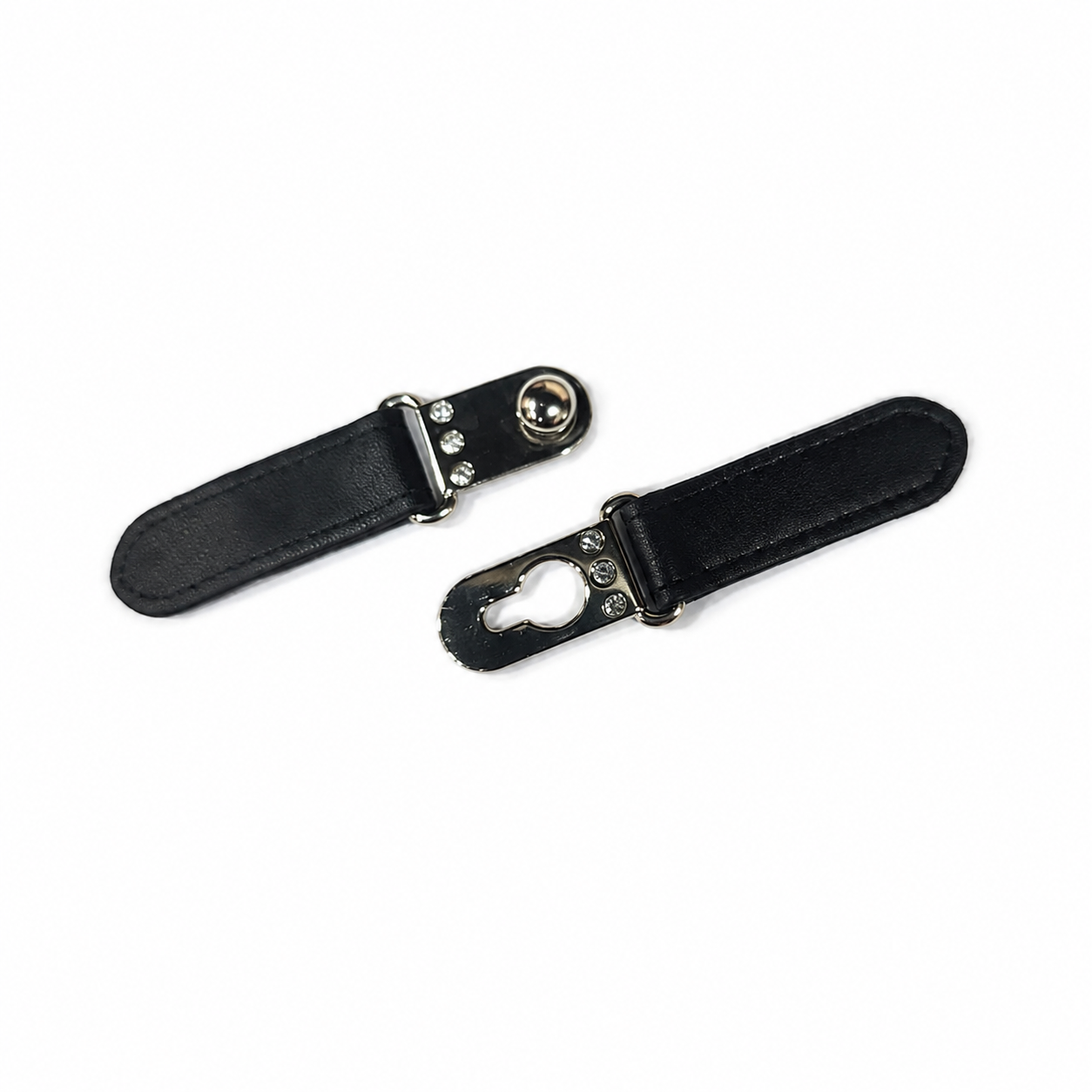 Premium Black Leather Strap Buckle Connector