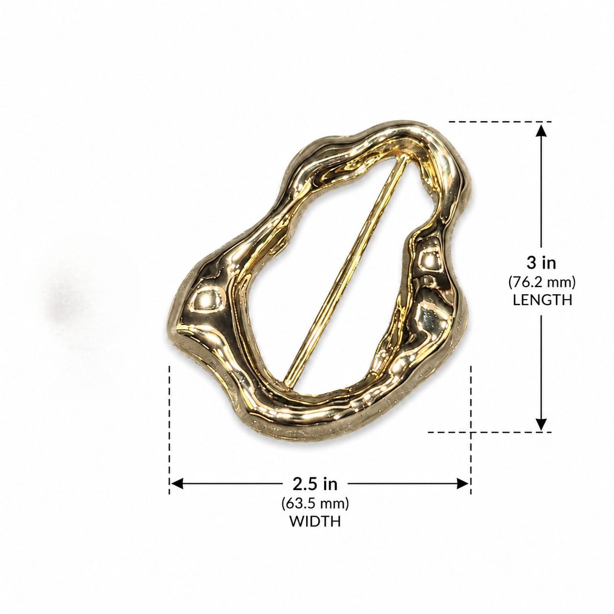 Abstract Gold Metal Buckle (1 piece)