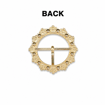 Elegant Pearl & Crystal Round Fashion Buckle (1 Piece)