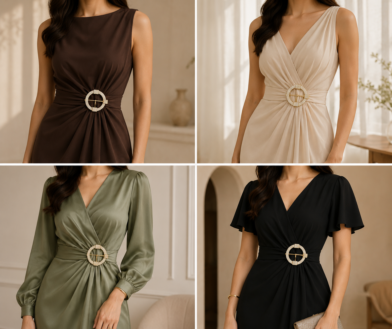 Luxury Crystal-Embellished Round Fashion Buckle (1 Piece)