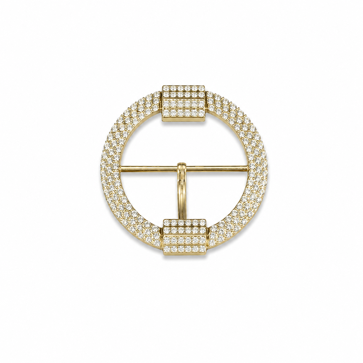Luxury Crystal-Embellished Round Fashion Buckle (1 Piece)