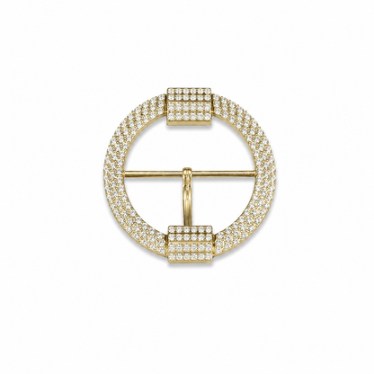 Luxury Crystal-Embellished Round Fashion Buckle (1 Piece)