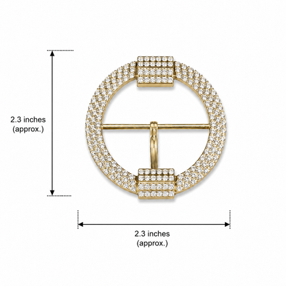 Luxury Crystal-Embellished Round Fashion Buckle (1 Piece)