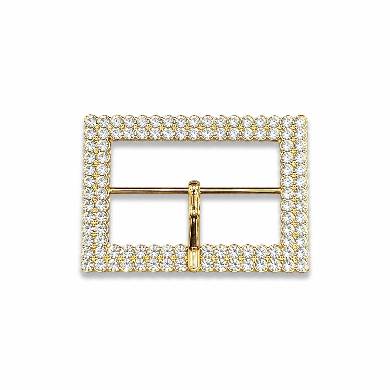 Premium Gold Crystal Rectangular Fashion Buckle (1 piece)