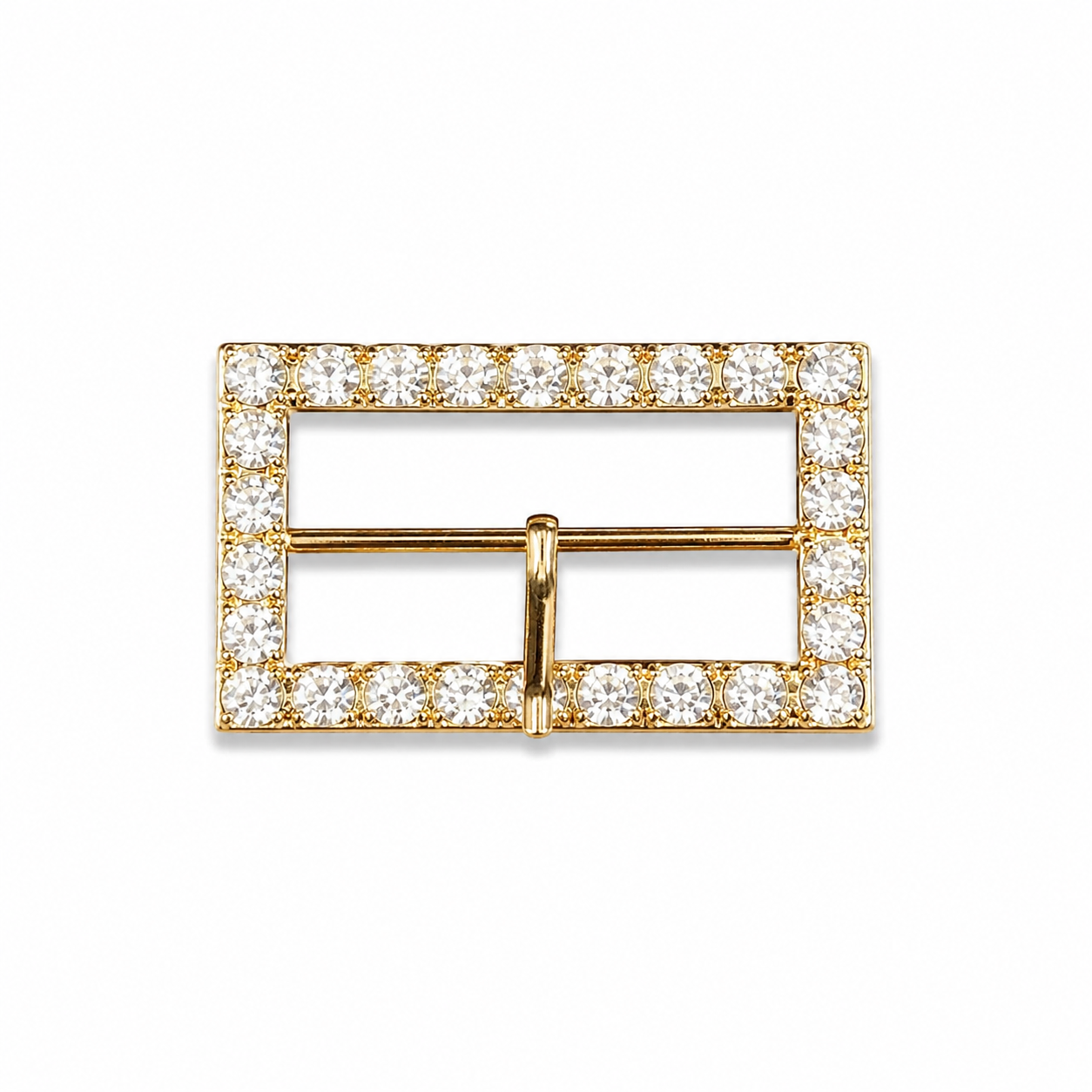 Luxury Gold Rhinestone Rectangular Fashion Buckle (1 piece)