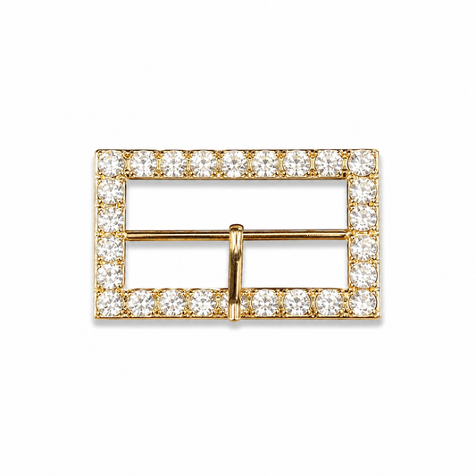 Luxury Gold Rhinestone Rectangular Fashion Buckle (1 piece)