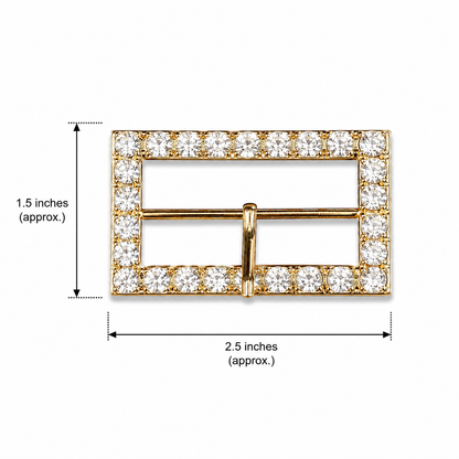 Luxury Gold Rhinestone Rectangular Fashion Buckle (1 piece)