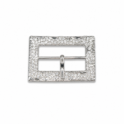 Elegant Silver Crystal Embellished Rectangular Fashion Buckle (1 Piece)