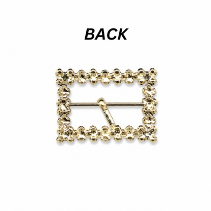 Elegant Pearl & Crystal Rectangular Fashion Buckle (1 piece)
