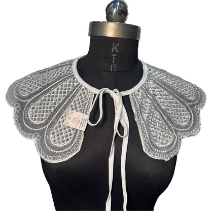 Gorgeous White Color Pearl work Cape