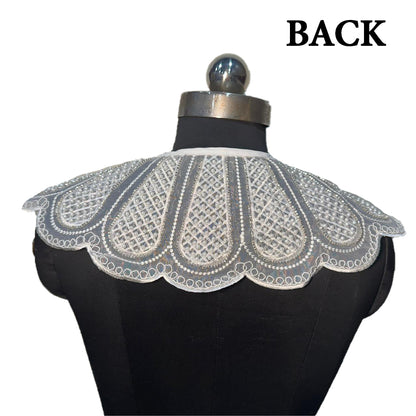 Gorgeous White Color Pearl work Cape
