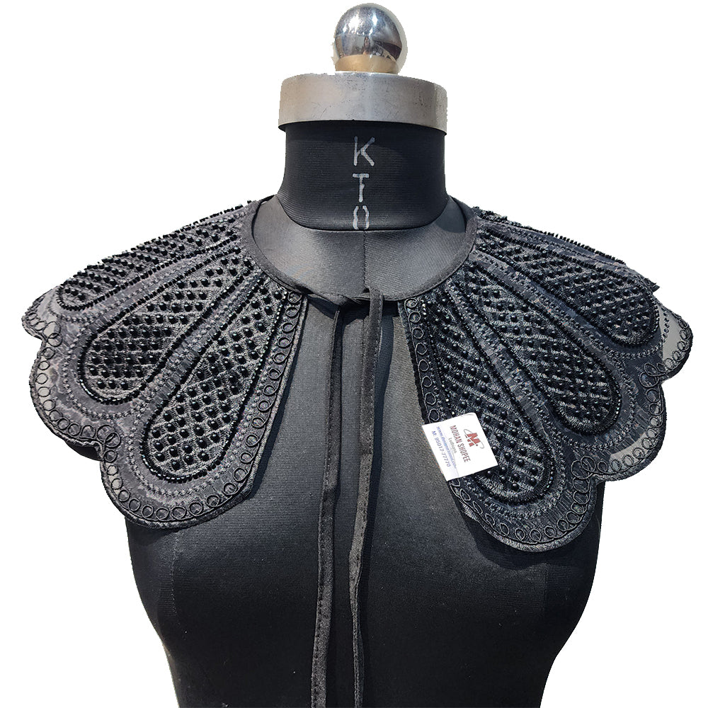 Gorgeous Black Color Pearl work Cape