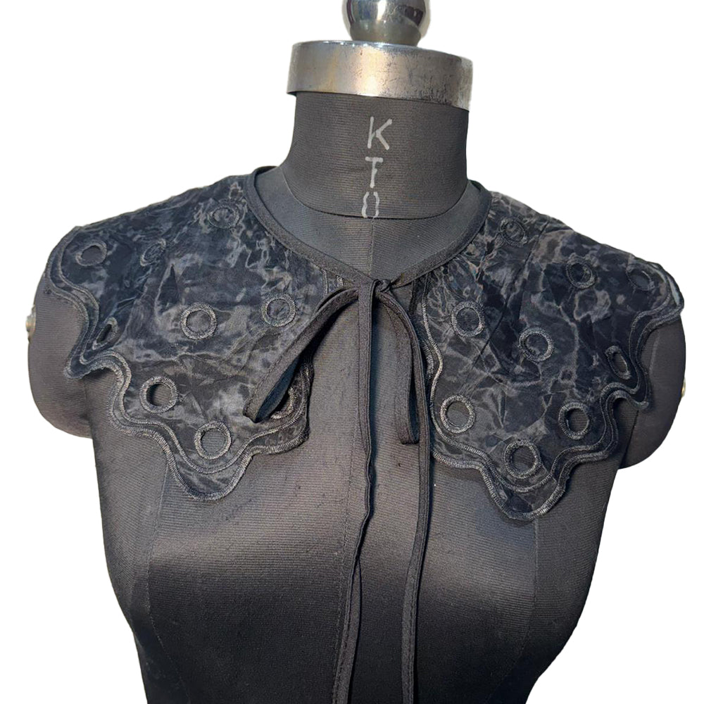 Classic Black Organza Base Cape