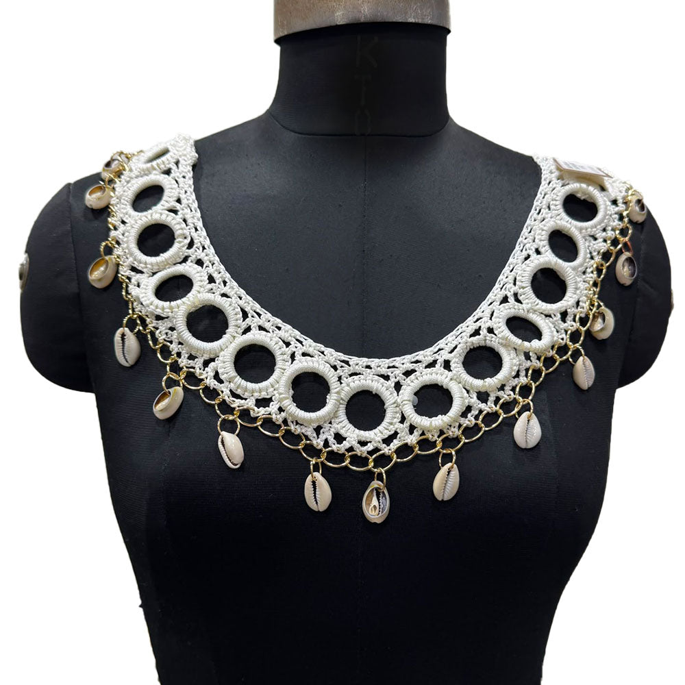 Fancy Cowrie Shell Decorative Neckline Patch