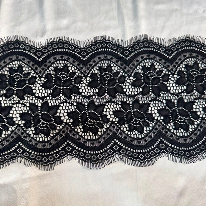 Elegant Black Floral Chantilly Lace