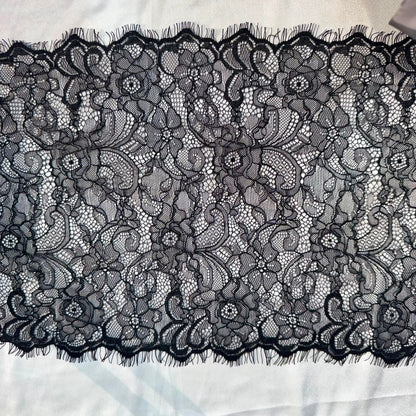 Premium Black Chantilly Decorative Lace Border