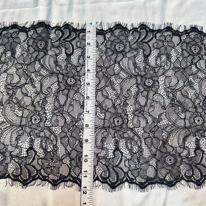 Premium Black Chantilly Decorative Lace Border