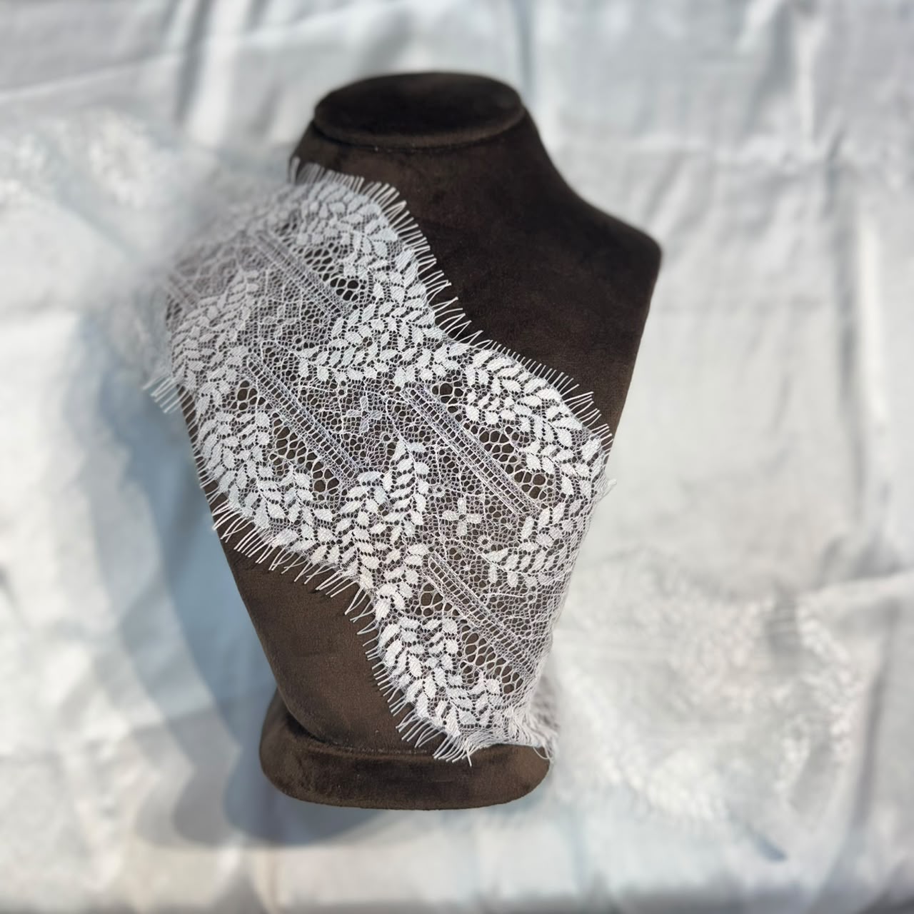 White Floral Decorative Chantilly Lace Border