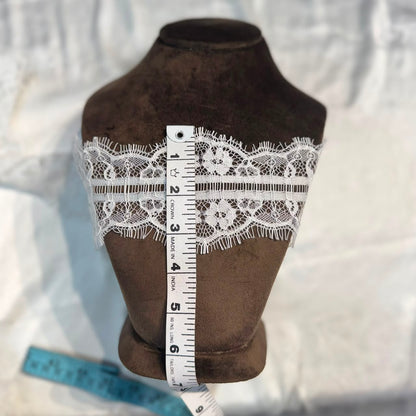 Elegant White Soft Chantilly Lace Border