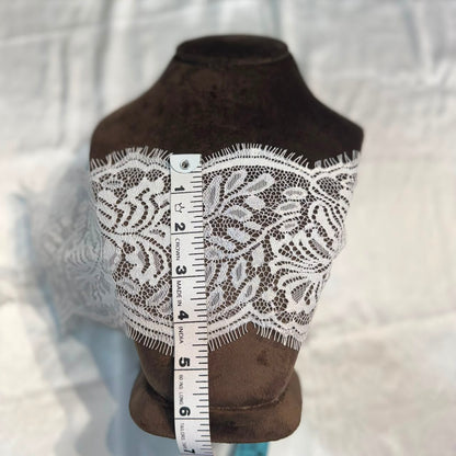 Soft White Floral Chantilly Lace Border
