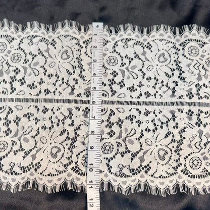 Designer White Luxury Chantilly broad Lace Border
