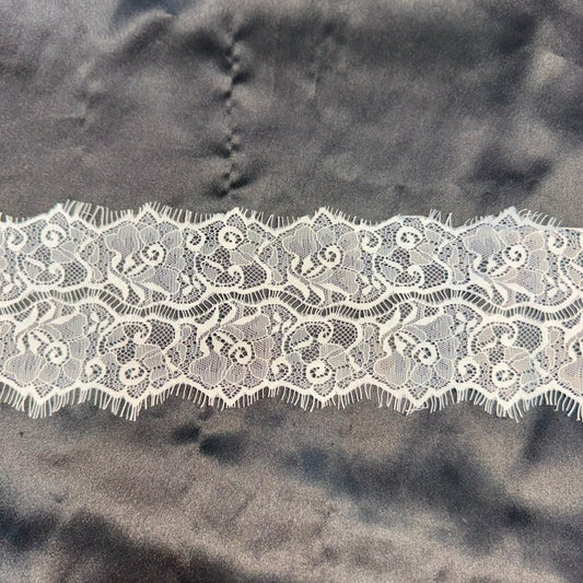 Designer Soft White Chantilly Lace Border Trim