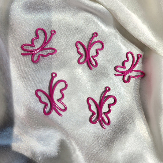 Butterfly Shaped Fancy Charms 5 Pieces