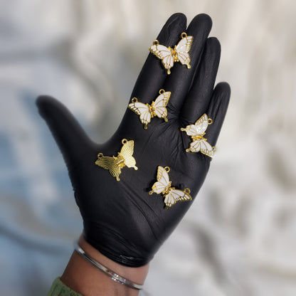 Butterfly Shaped Magnetic Openable Charms 5 Pieces