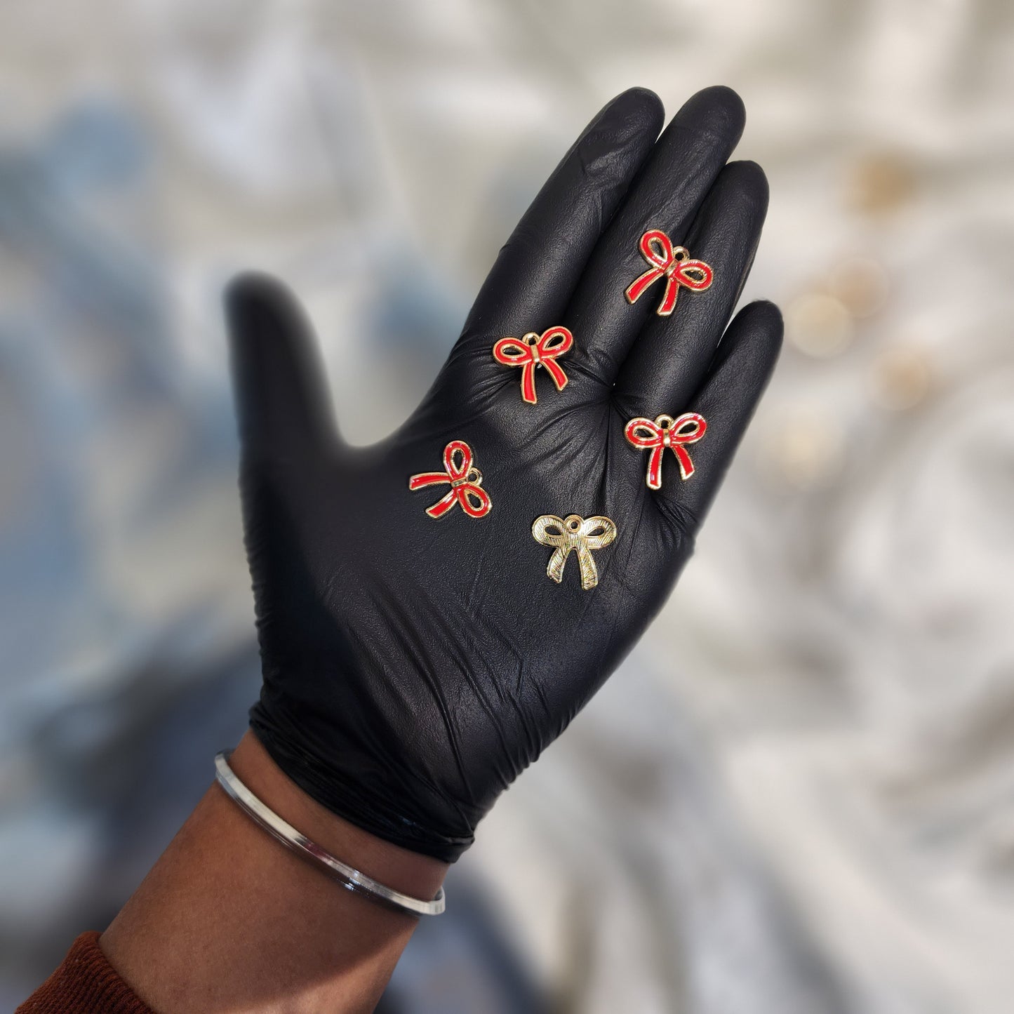 Bow Shaped Fancy Charms 5 Pieces
