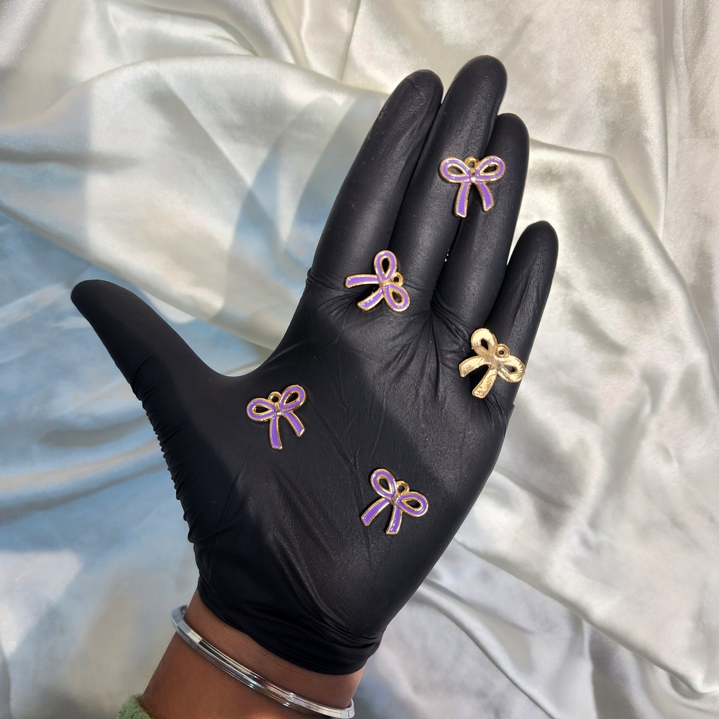 Bow Shaped Fancy Charms 5 Pieces