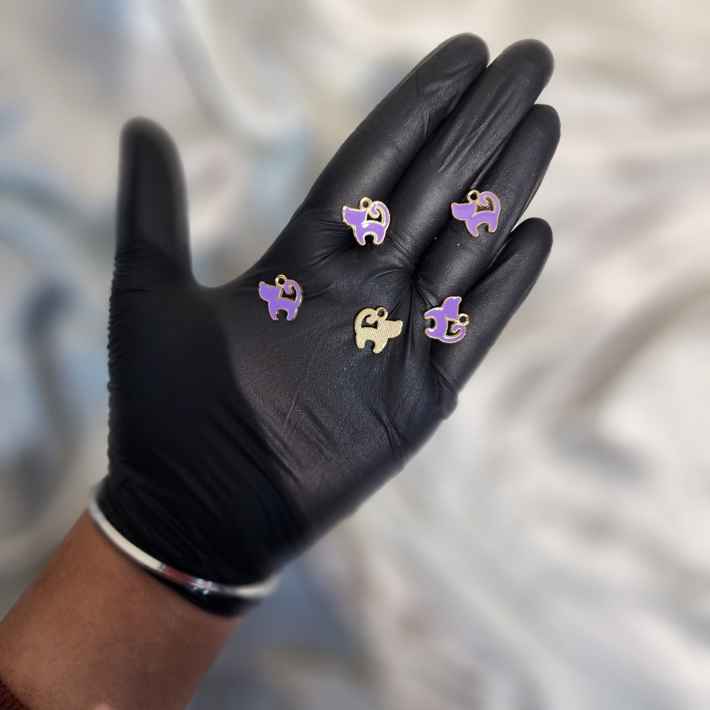 Cat Shaped Fancy Charms 5 Pieces