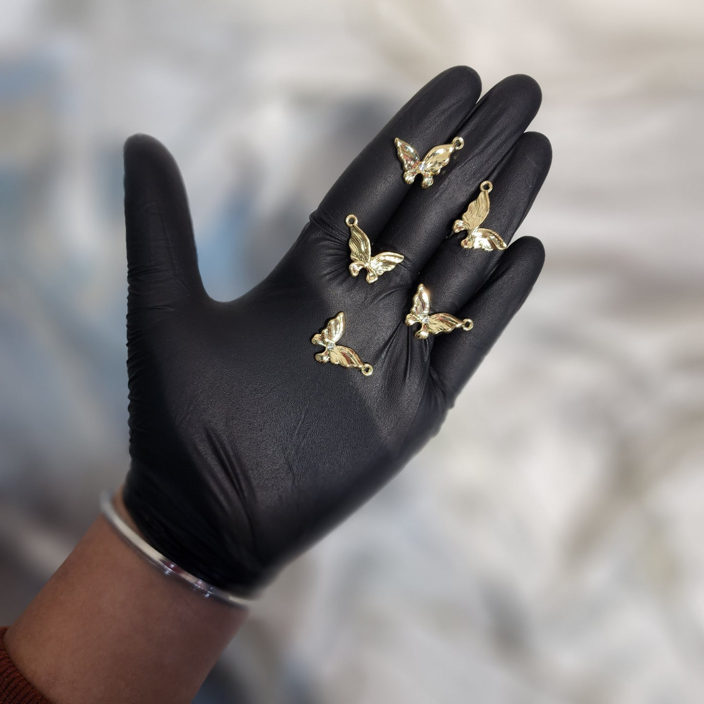 Golden Color Designer Butterfly Charms 5 Pieces