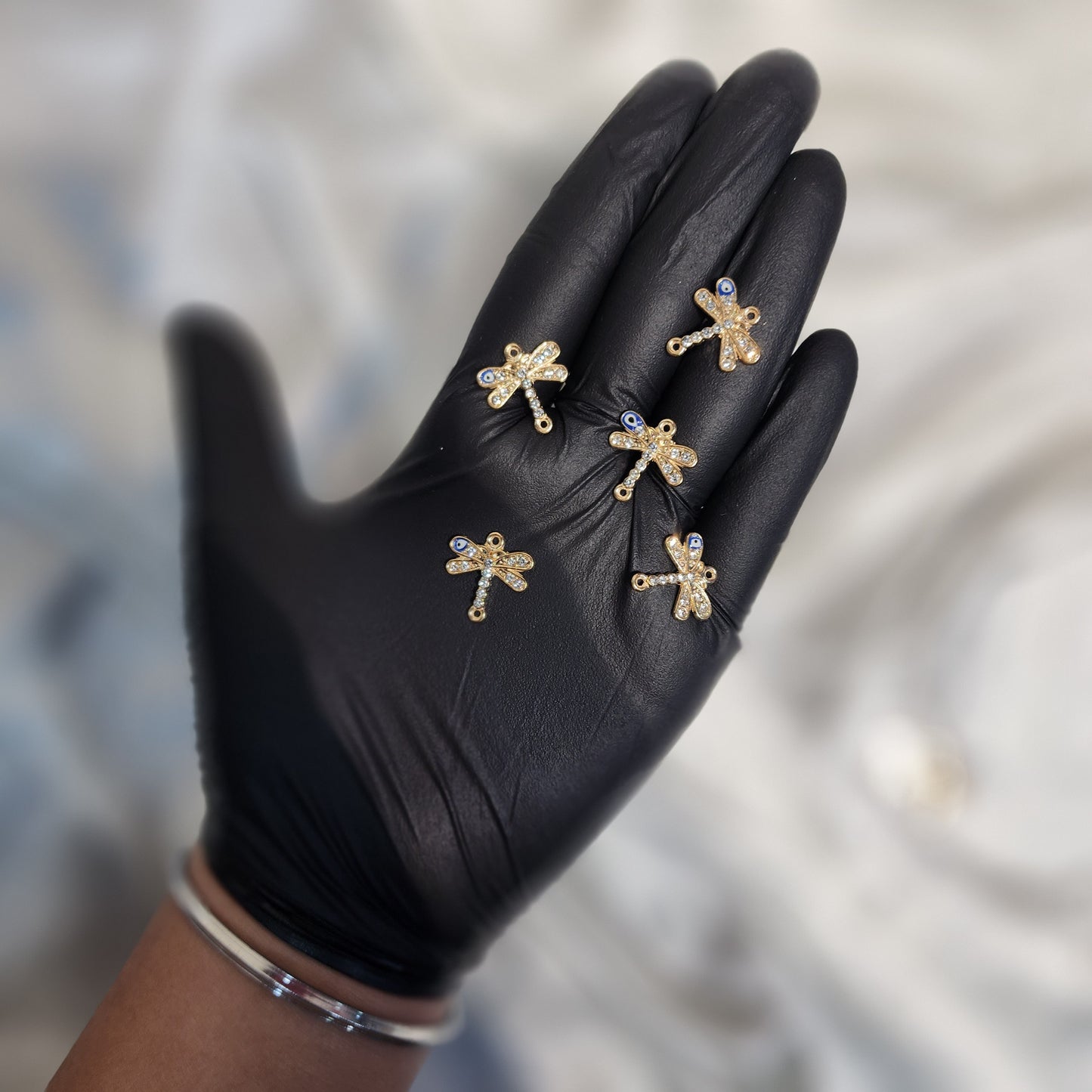 Golden Color Dragonfly Shaped fancy charms 5 Pieces
