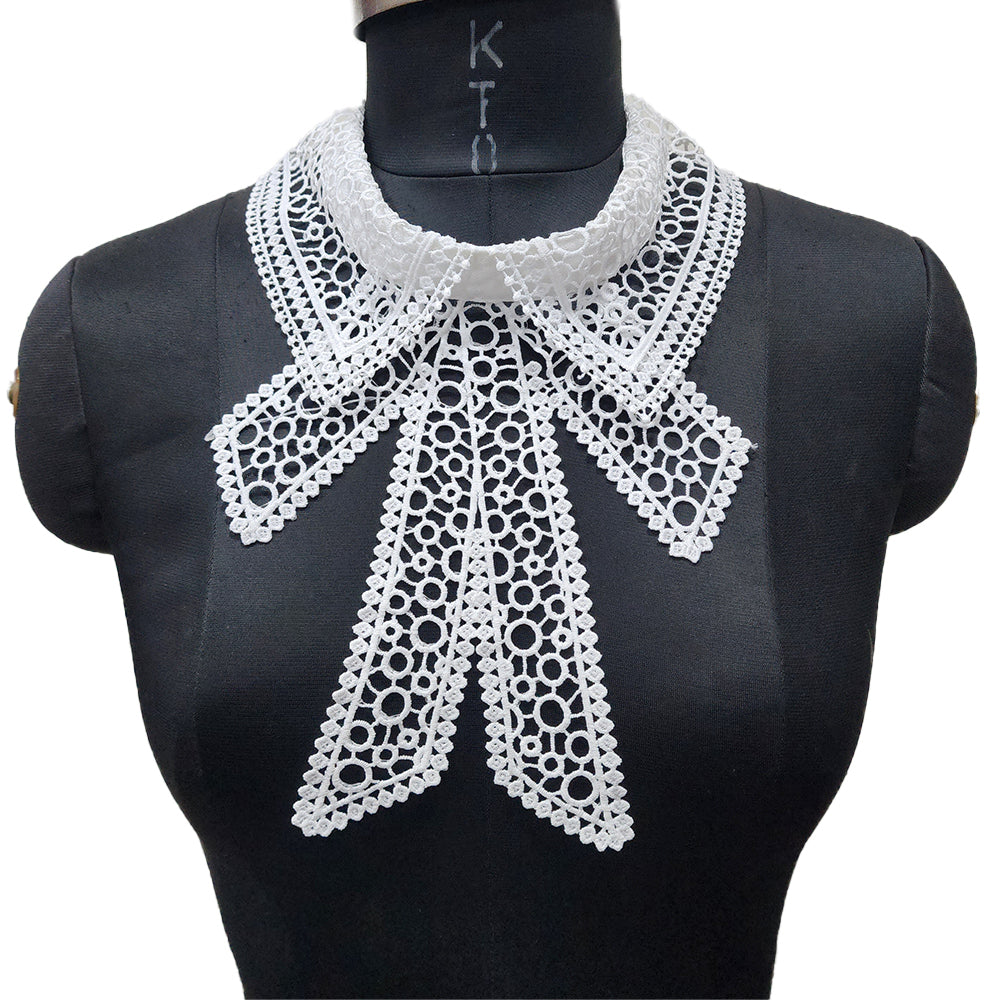 White color Fancy Cotton Collar with back button