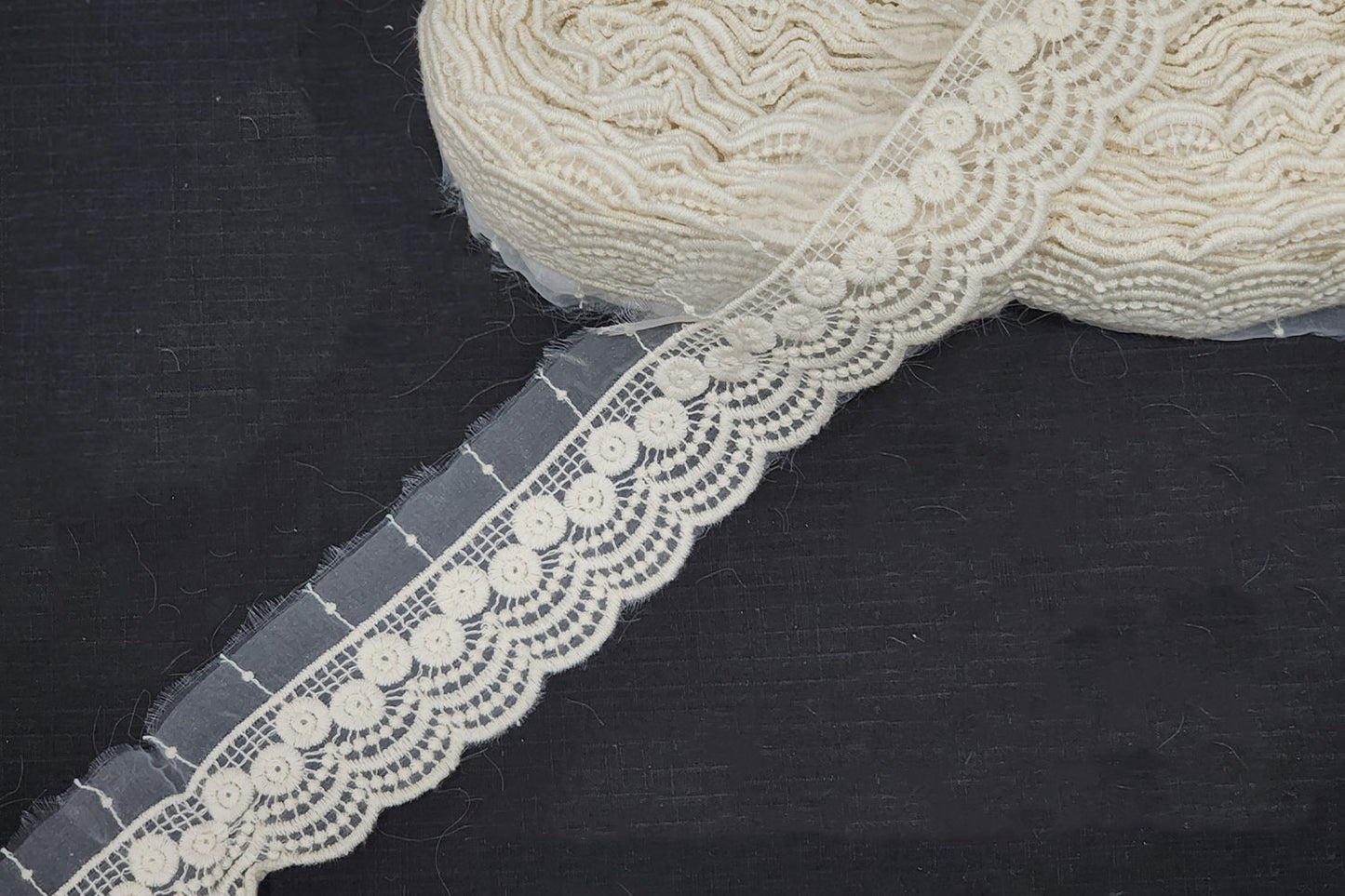 Off White Dyeable Scallop Lace