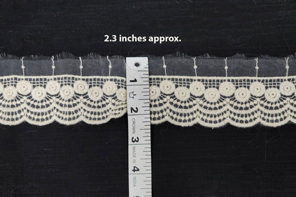 Off White Dyeable Scallop Lace