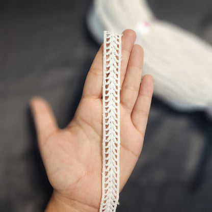 White Color GPO lace with leaf design