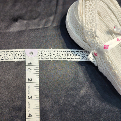 White color cotton lace with floral design