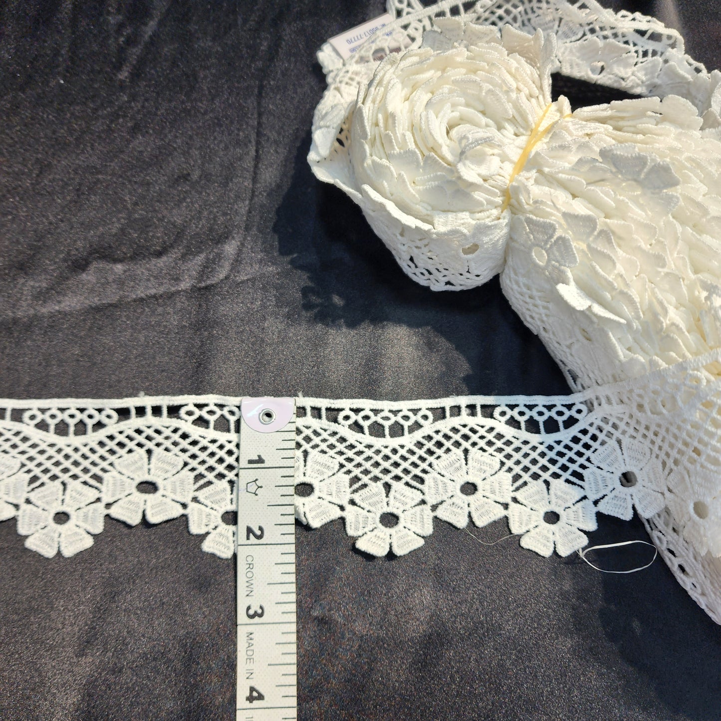 White Color Cotton laces with floral Design 15 yards