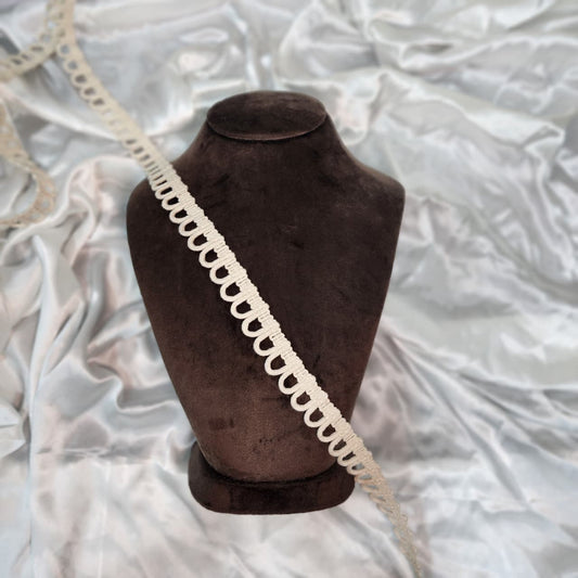 Designer Off White Cotton Loop Lace Border