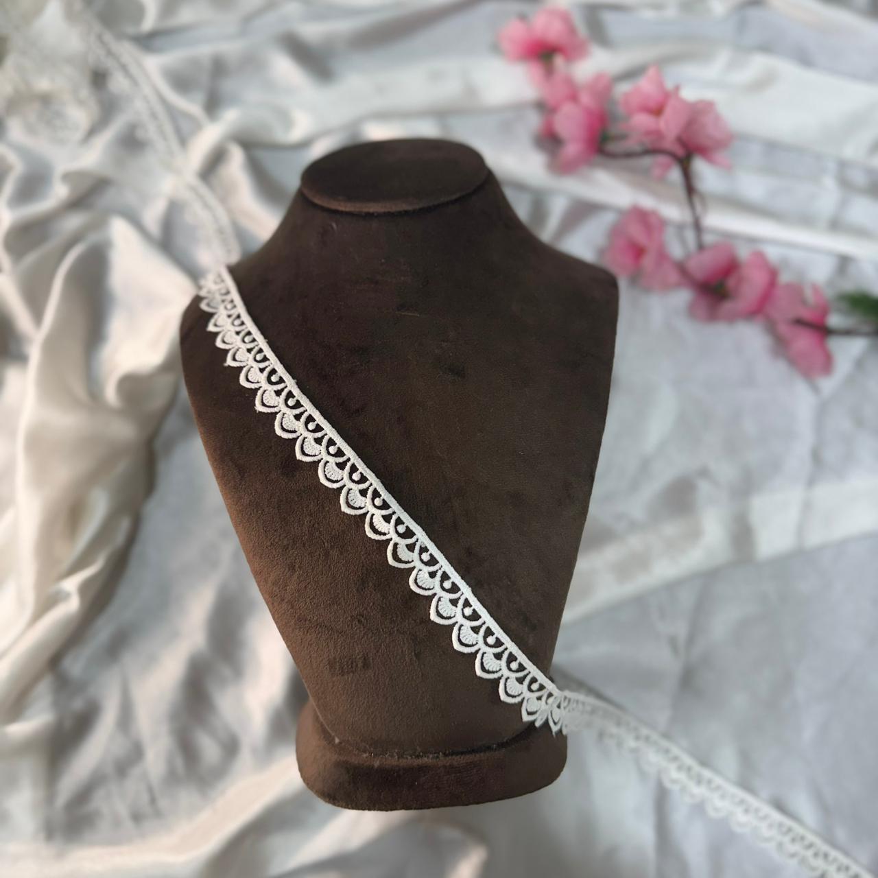Designer White Embroidery Lace Border